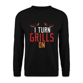 Grillades Barbecue Grillades - Sweat-shirt Unisexe - noir - Devant - Alina (178cm) & Michal (187cm)