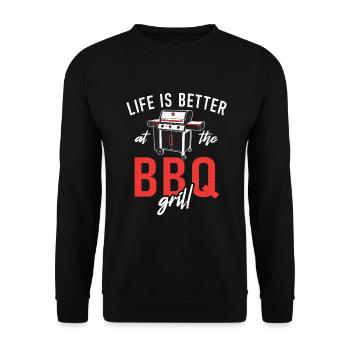 Grillades Barbecue Grillades - Sweat-shirt Unisexe - noir - Devant - Alina (178cm) & Michal (187cm)
