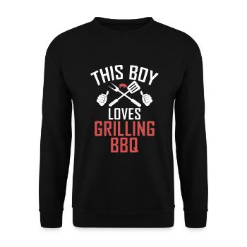 Grill Barbecue Grilling - Unisex Pullover - Schwarz - Vorne - Alina (178cm) & Michal (187cm)