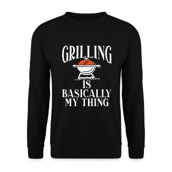 Grillades Barbecue Grillades - Sweat-shirt Unisexe - noir - Devant - Alina (178cm) & Michal (187cm)