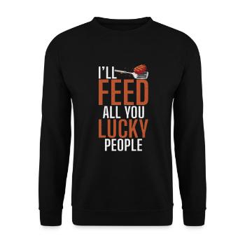 Grillades Barbecue Grillades - Sweat-shirt Unisexe - noir - Devant - Alina (178cm) & Michal (187cm)