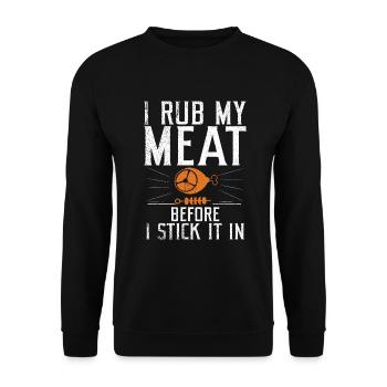 Grill Barbecue Grilling - Unisex Pullover - Schwarz - Vorne - Alina (178cm) & Michal (187cm)