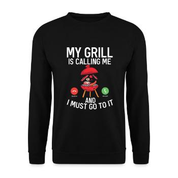 Grillades Barbecue Grillades - Sweat-shirt Unisexe - noir - Devant - Alina (178cm) & Michal (187cm)