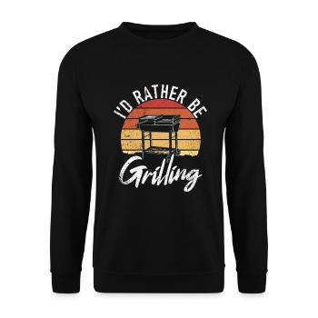 Grillades Barbecue Grillades - Sweat-shirt Unisexe - noir - Devant - Alina (178cm) & Michal (187cm)