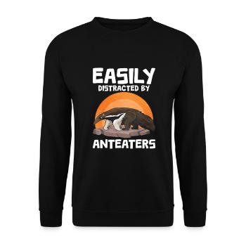 Dear Anteater Gift - Unisex Sweatshirt - black - Front - Alina (178cm) & Michal (187cm)