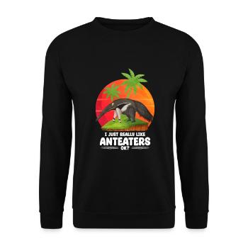 Dear Anteater Gift - Unisex Sweatshirt - black - Front - Alina (178cm) & Michal (187cm)