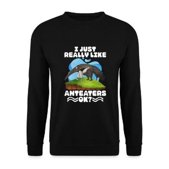 Dear Anteater Gift - Unisex Sweatshirt - black - Front - Alina (178cm) & Michal (187cm)