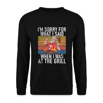 Grill Barbecue Grilling - Unisex Pullover - Schwarz - Vorne - Alina (178cm) & Michal (187cm)
