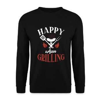 Grill Barbecue Grilling - Unisex Pullover - Schwarz - Vorne - Alina (178cm) & Michal (187cm)