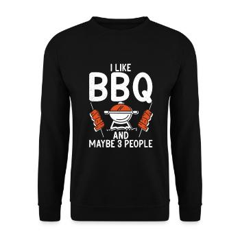 Grill Barbecue Grilling - Unisex Pullover - Schwarz - Vorne - Alina (178cm) & Michal (187cm)