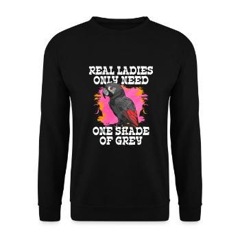Cadeau de perroquet gris africain - Sweat-shirt Unisexe - noir - Devant - Alina (178cm) & Michal (187cm)
