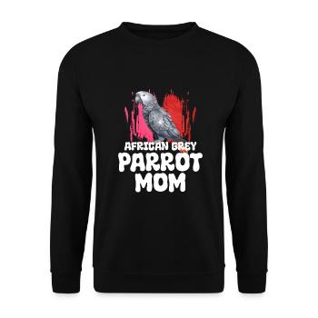 Cadeau de perroquet gris africain - Sweat-shirt Unisexe - noir - Devant - Alina (178cm) & Michal (187cm)