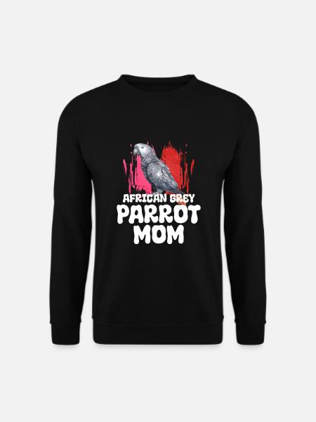 African Grey Parrot Gift - Unisex Sweatshirt - black