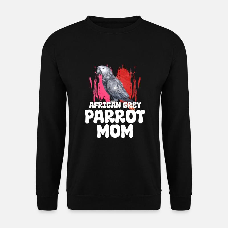 African Grey Parrot Gift - Unisex Sweatshirt - black