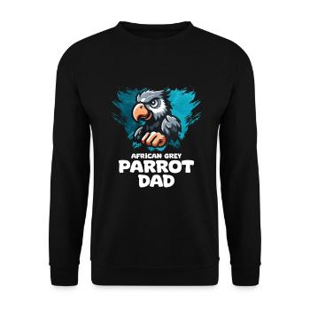 Cadeau de perroquet gris africain - Sweat-shirt Unisexe - noir - Devant - Alina (178cm) & Michal (187cm)