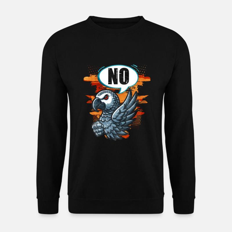 African Grey Parrot Gift - Unisex Sweatshirt - black