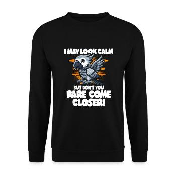 Cadeau de perroquet gris africain - Sweat-shirt Unisexe - noir - Devant - Alina (178cm) & Michal (187cm)