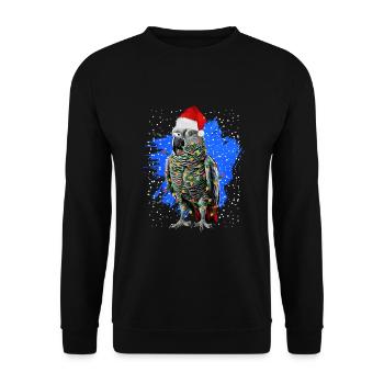Cadeau de perroquet gris africain - Sweat-shirt Unisexe - noir - Devant - Alina (178cm) & Michal (187cm)