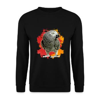 Cadeau de perroquet gris africain - Sweat-shirt Unisexe - noir - Devant - Alina (178cm) & Michal (187cm)