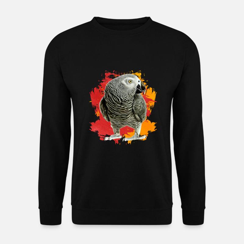 African Grey Parrot Gift - Unisex Sweatshirt - black