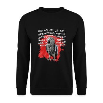 Cadeau de perroquet gris africain - Sweat-shirt Unisexe - noir - Devant - Alina (178cm) & Michal (187cm)
