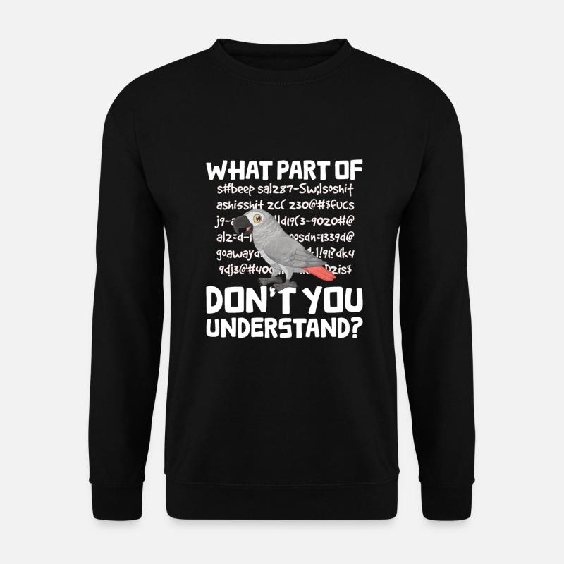 African Grey Parrot Gift - Unisex Sweatshirt - black
