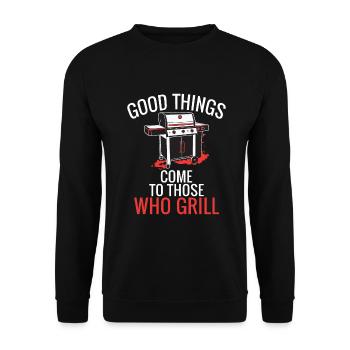 Grillades Barbecue Grillades - Sweat-shirt Unisexe - noir - Devant - Alina (178cm) & Michal (187cm)