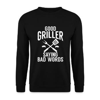 Grill Barbecue Grilling - Unisex Pullover - Schwarz - Vorne - Alina (178cm) & Michal (187cm)
