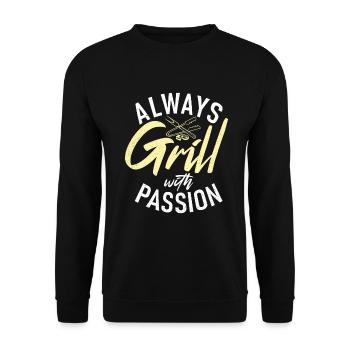 Grill Barbecue Grilling - Unisex Pullover - Schwarz - Vorne - Alina (178cm) & Michal (187cm)