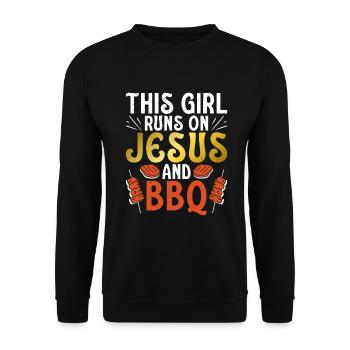 Grillades Barbecue Grillades - Sweat-shirt Unisexe - noir - Devant - Alina (178cm) & Michal (187cm)