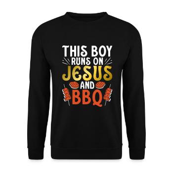 Grill Barbecue Grilling - Unisex Pullover - Schwarz - Vorne - Alina (178cm) & Michal (187cm)