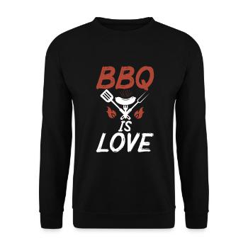 Grill Barbecue Grilling - Unisex Pullover - Schwarz - Vorne - Alina (178cm) & Michal (187cm)