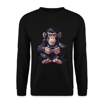 Jeu vidéo Chimpanzé - Sweat-shirt Unisexe - noir - Devant - Alina (178cm) & Michal (187cm)