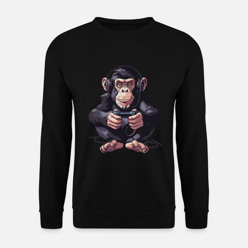Chimpanzee Video Game - Unisex Sweatshirt - black