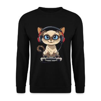 Siamesisches Videospiel - Unisex Pullover - Schwarz - Vorne - Alina (178cm) & Michal (187cm)