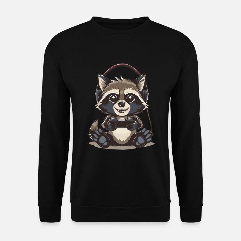 Waschbär Videospiel - Unisex Pullover - Schwarz