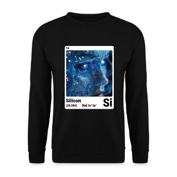 Periodic table element silicon (Si) 014 - Unisex Sweatshirt - black - Front - Alina (178cm) & Michal (187cm)