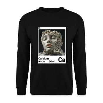 Tableau périodique des éléments chimiques calcium Ca 020 - Sweat-shirt Unisexe - noir - Devant - Alina (178cm) & Michal (187cm)