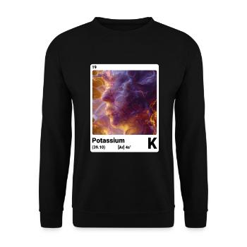 Potassium K chemical element periodic table 019 - Unisex Sweatshirt - black - Front - Alina (178cm) & Michal (187cm)