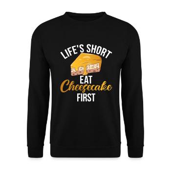 Cheesecake Gift - Unisex Sweatshirt - black - Front - Alina (178cm) & Michal (187cm)