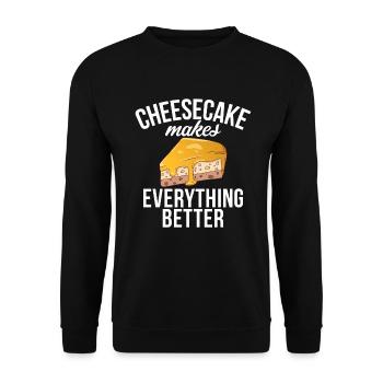 Cheesecake Gift - Unisex Sweatshirt - black - Front - Alina (178cm) & Michal (187cm)