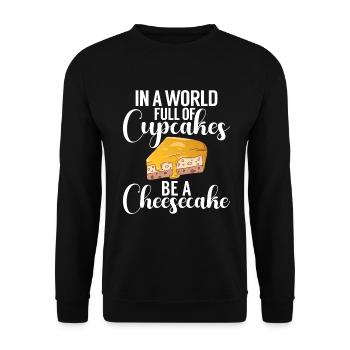 Cheesecake Gift - Unisex Sweatshirt - black - Front - Alina (178cm) & Michal (187cm)