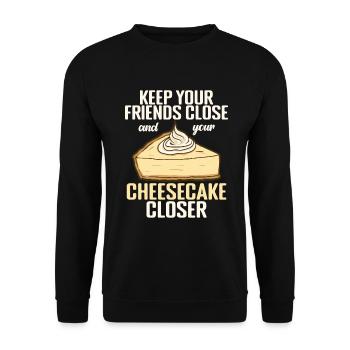 Cheesecake Gift - Unisex Sweatshirt - black - Front - Alina (178cm) & Michal (187cm)