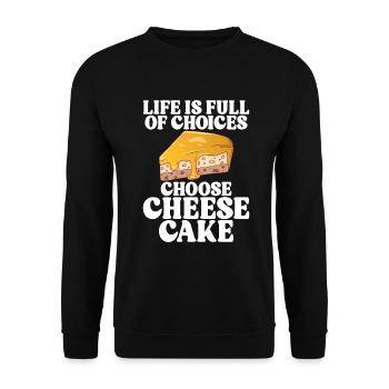 Cheesecake Gift - Unisex Pullover - Schwarz - Vorne - Alina (178cm) & Michal (187cm)