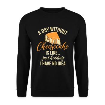 Cheesecake Gift - Unisex Sweatshirt - black - Front - Alina (178cm) & Michal (187cm)