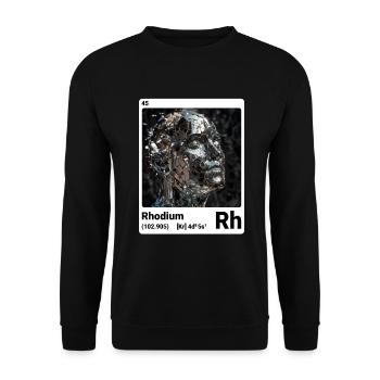 AI am Rhodium (wt) - Sweat-shirt Unisexe - noir - Devant - Alina (178cm) & Michal (187cm)