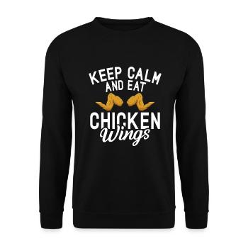 Chicken Wings Gifts - Unisex Sweatshirt - black - Front - Alina (178cm) & Michal (187cm)