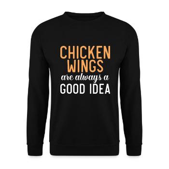Chicken Wings Gifts - Unisex Sweatshirt - black - Front - Alina (178cm) & Michal (187cm)