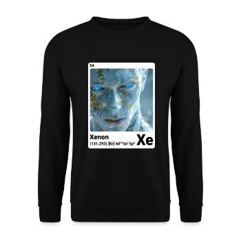 AI am Xenon (at) - Unisex Pullover - Schwarz - Vorne - Alina (178cm) & Michal (187cm)