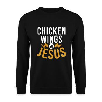Chicken Wings Gifts - Unisex Sweatshirt - black - Front - Alina (178cm) & Michal (187cm)